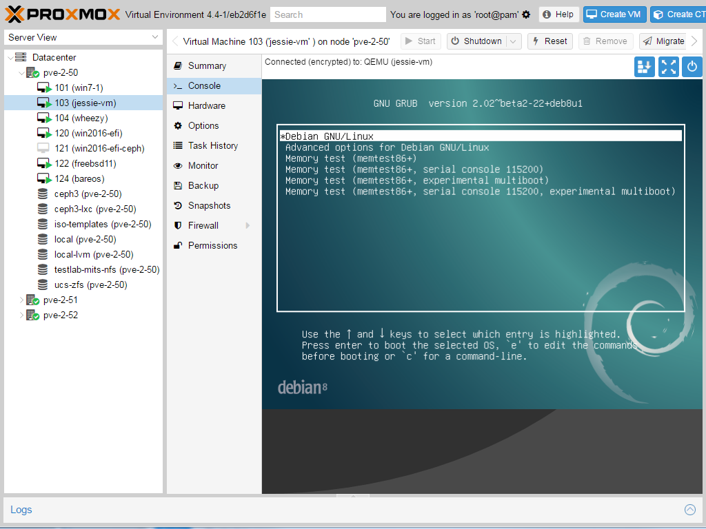 Proxmox with Console